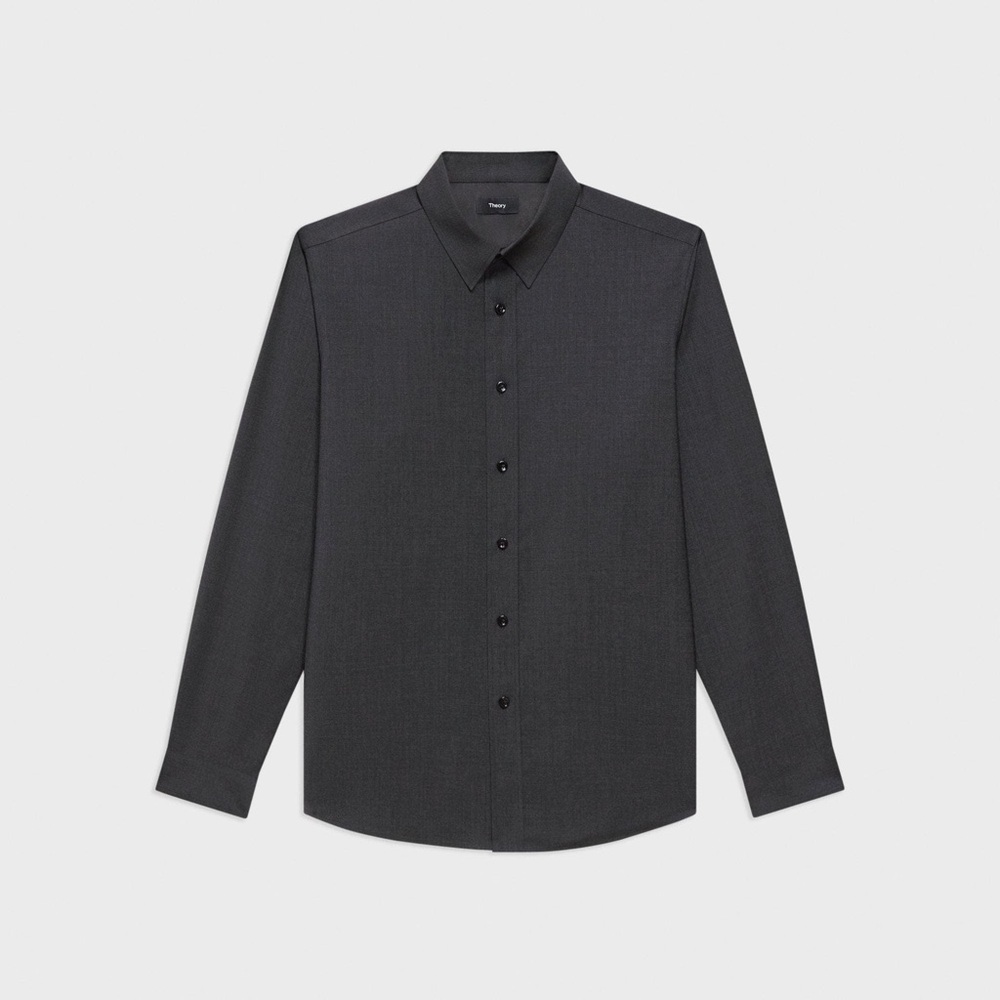 THEORY - Men's Slim Fit Black/Charcoal Gray Dress Shirt Sz Medium